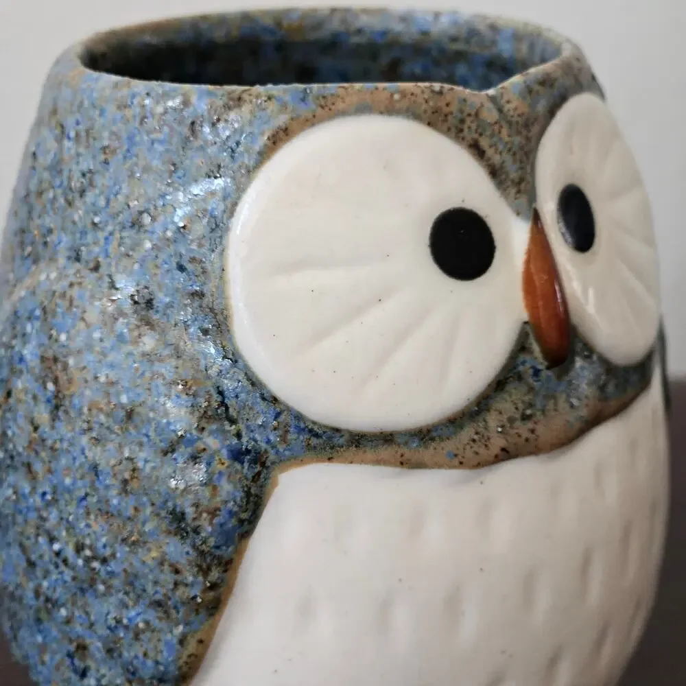 Vintage Owl Teapot Set with 2 Cups – 1970s Japanese Stoneware Otagiri Style
